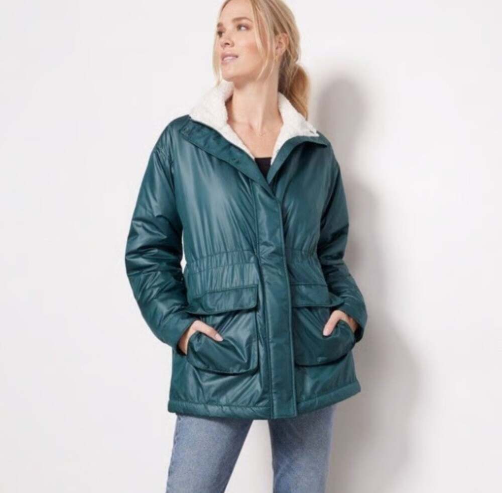 Monrow Reversible Sherpa Jacket Coat S $298